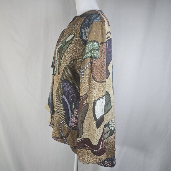 VINTAGE PACO SOLER Beautiful 100% Pre-Shrunk Cotton Jacket, Shoes Patterned - Picture 4 of 9